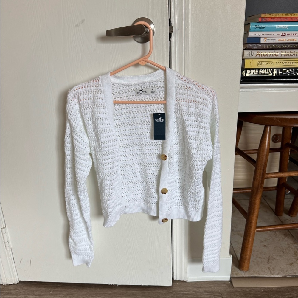 White Button-Up Women’s Sweater